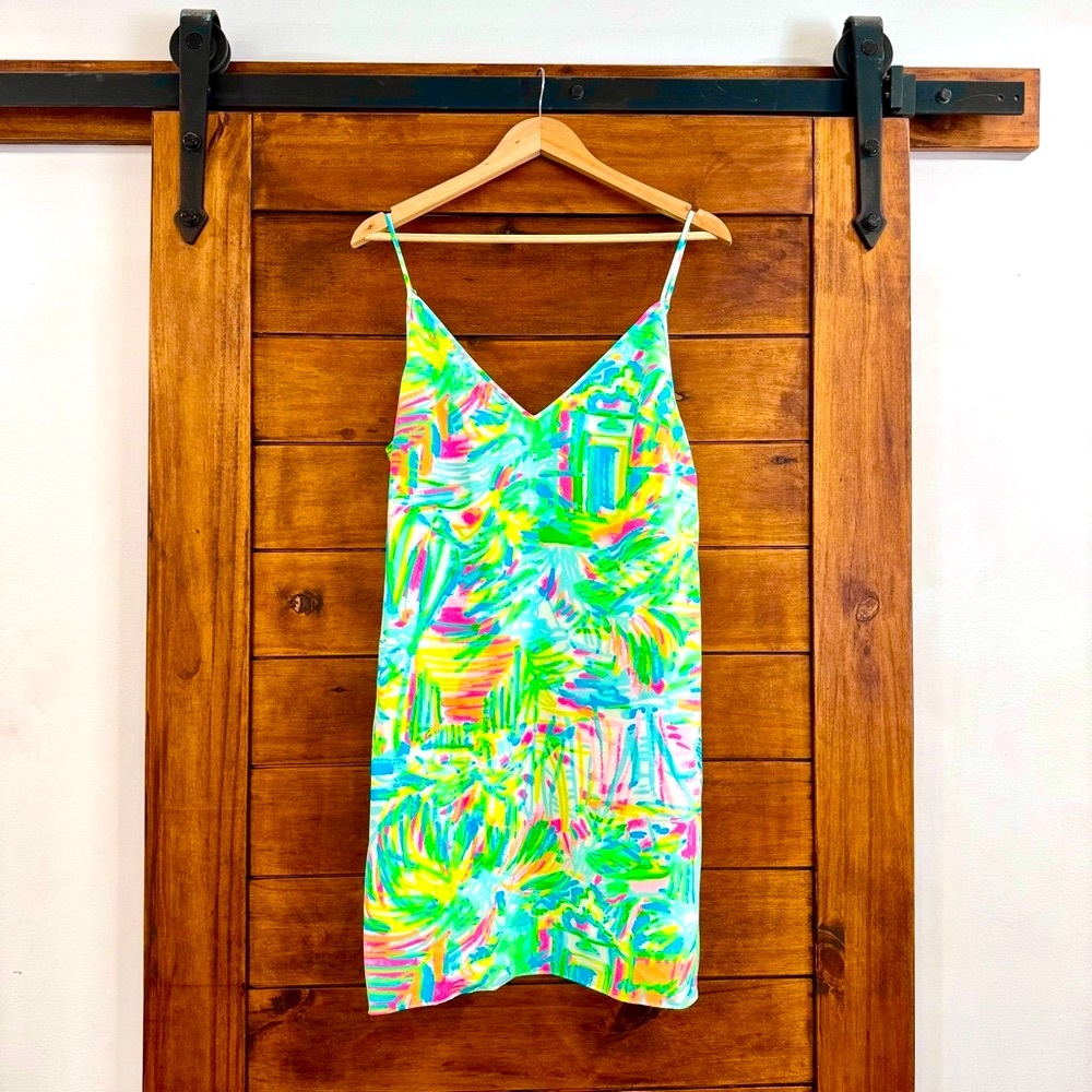 Lilly Pulitzer NWOT Lela silk dress Multi Sea Salt and Sun sz L